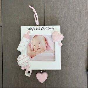 NWT Baby's 1st Christmas Pink Ornament Frame